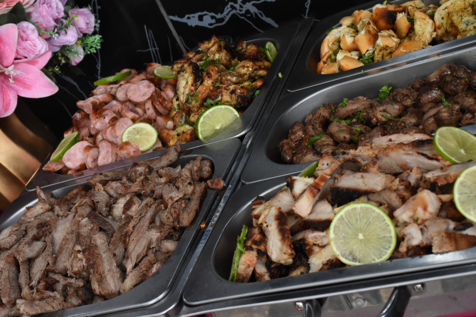 Mesa de carnes no rechaud